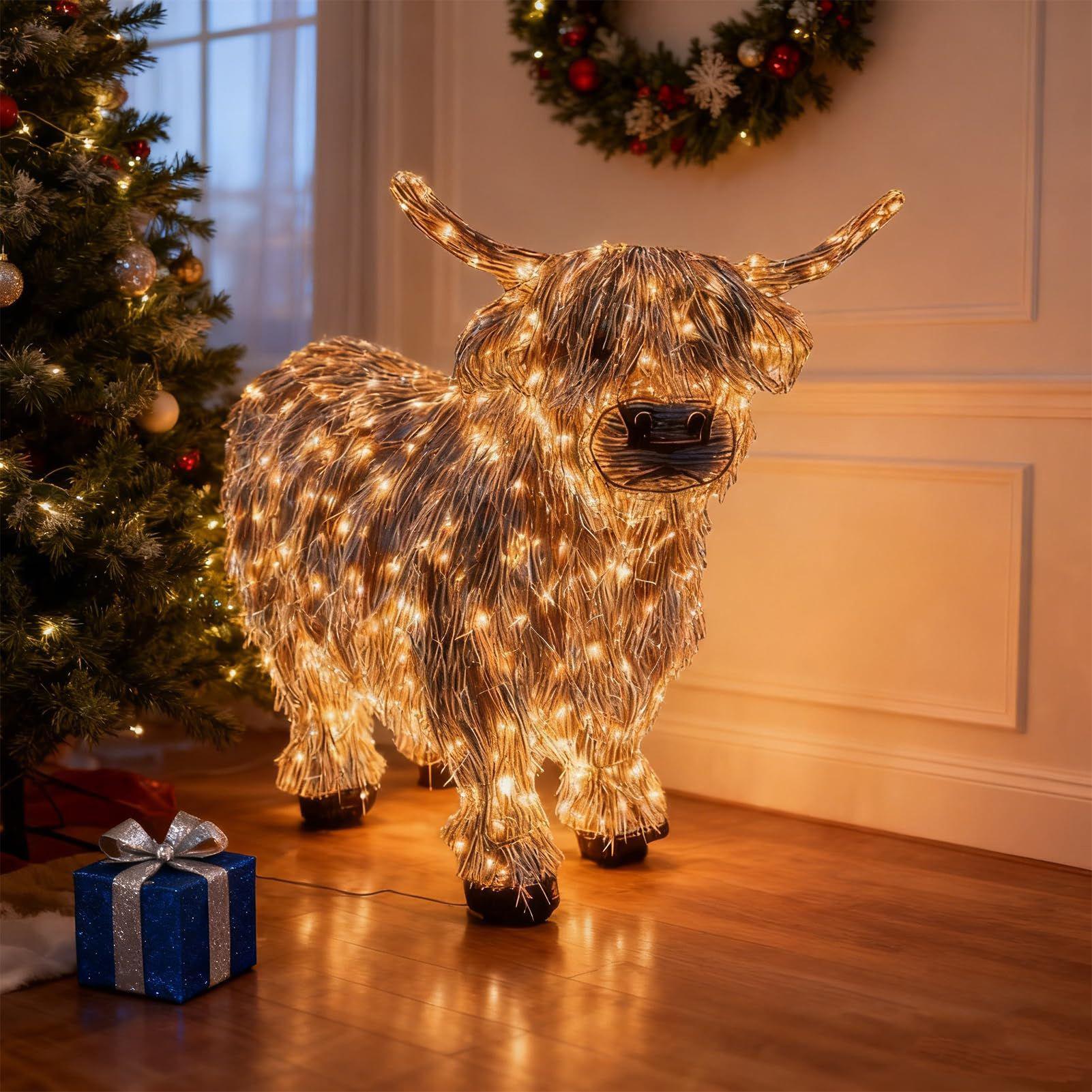Outdoor Lighting Xmas - زينة البقرة ثلاثية الأبعاد البقرة تضيء