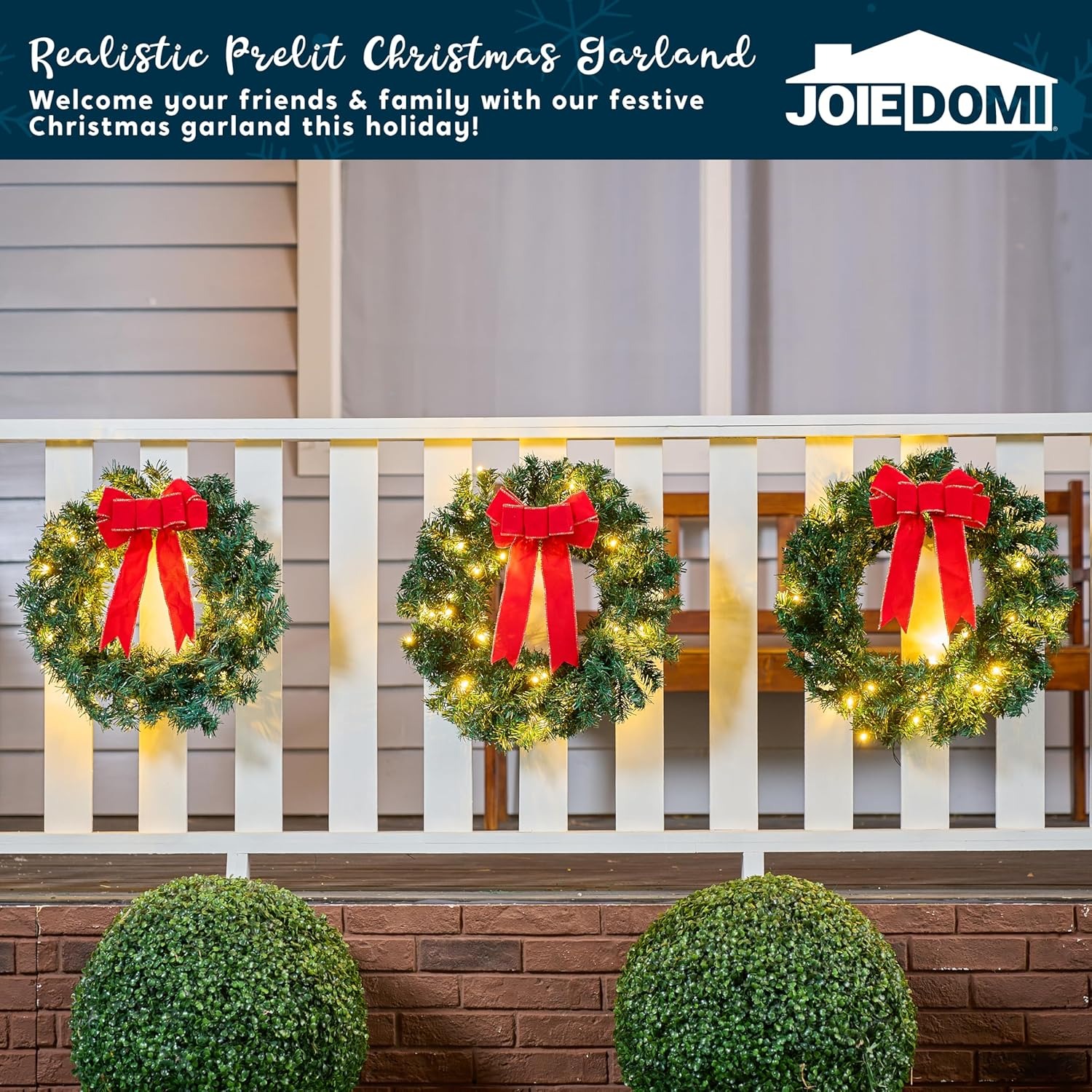 إكليل عيد الميلاد مقاس 19 بوصة - مراجعة Outdoor Lighting Battery Operated وسعره