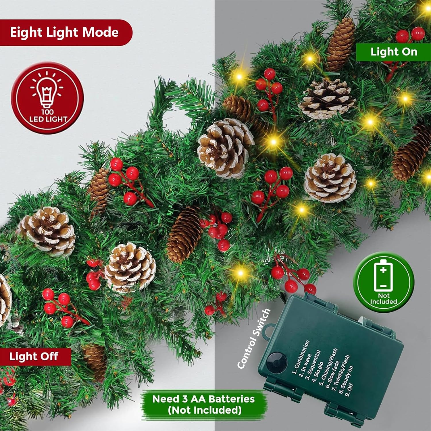 زينة عيد الميلاد المضيئة بطول  - مراجعة Outdoor Lighting Xmas وسعره