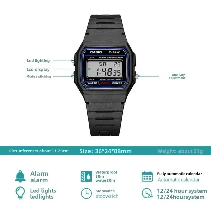 ساعة يد كاسيو F-91W-1 عصرية بت - مراجعة Outdoor Lighting Timer وسعره
