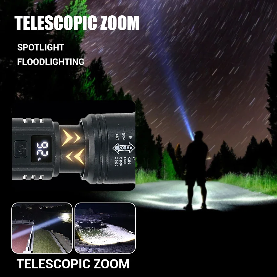 مصباح يدوي LED قوي مع شاشة بطا - مراجعة Outdoor Lighting Battery Operated وسعره
