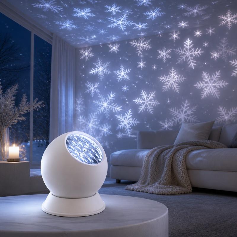 360 °   ضوء إسقاط ندفة الثلج ا - مراجعة Outdoor Lighting Xmas وسعره