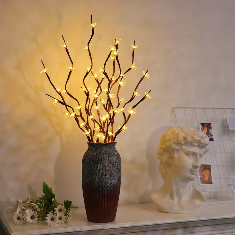 1/2 قطعة إضاءة على شكل فروع شج - مراجعة Outdoor Lighting Battery Powered وسعره