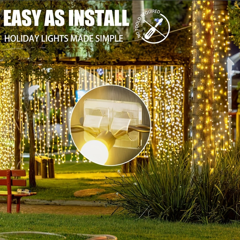 4/10 قطع خطافات لأضواء السلسلة - مراجعة Outdoor Lighting Xmas وسعره