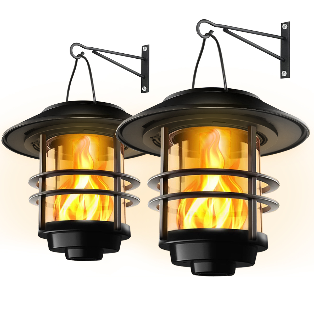 1 قطعة فانوس معلق بالطاقة الشم - مراجعة Fire Torch Solar وسعره